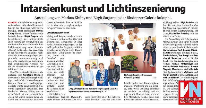 „Intarsienkunst und Lichtinszenierung“, VN am 16. Okotober 2021